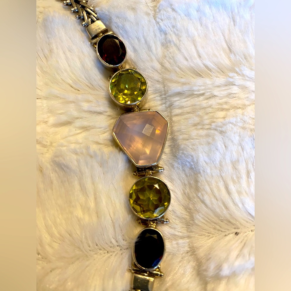 Silver Gemstone Bracelet